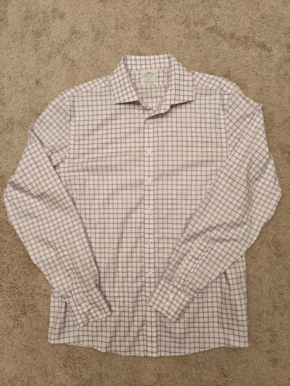 Brooks Brothers Milano 16.5 36 Spread Collar Dress Shirt